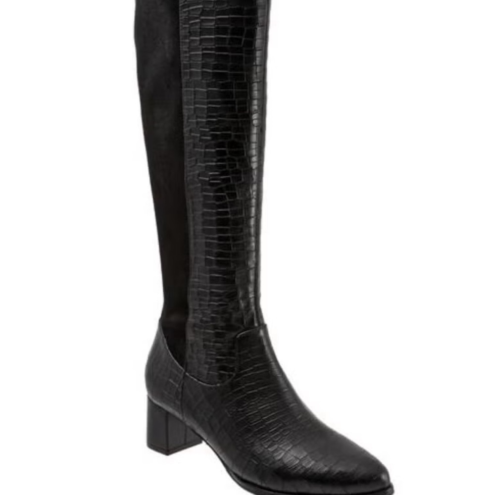 Black Knee Boots-leather